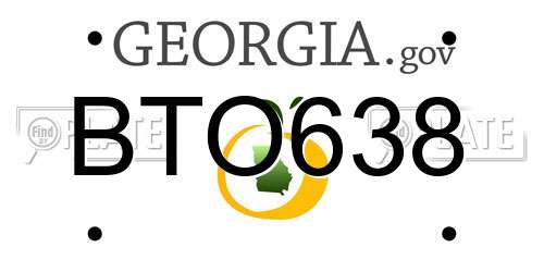 BTO638 Georgia License Plate
