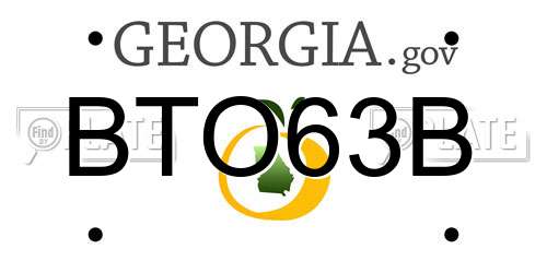 BTO63B Georgia License Plate