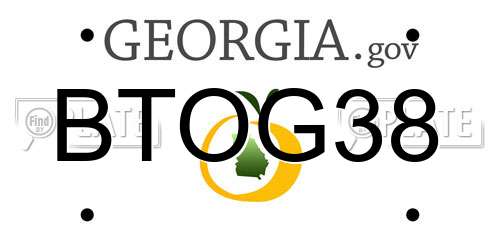 BTOG38 Georgia License Plate