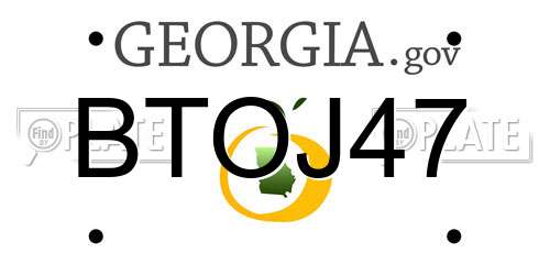 BTOJ47 Georgia License Plate