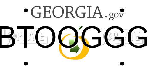 BTOOGGG Georgia License Plate