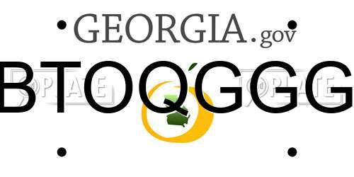 BTOQGGG Georgia License Plate
