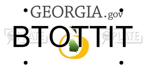 BTOTTIT Georgia License Plate