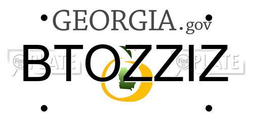 BTOZZIZ Georgia License Plate