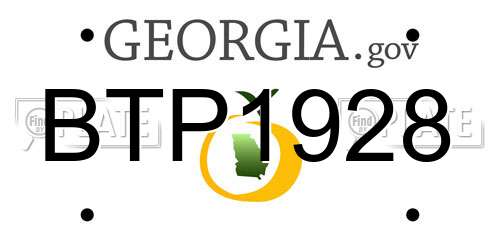 BTP1928 Georgia License Plate