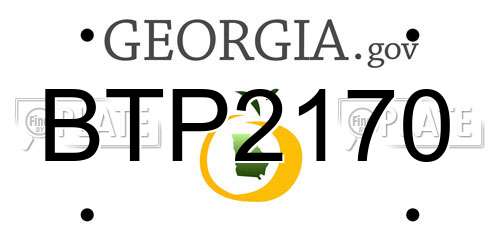 BTP2170 Georgia License Plate