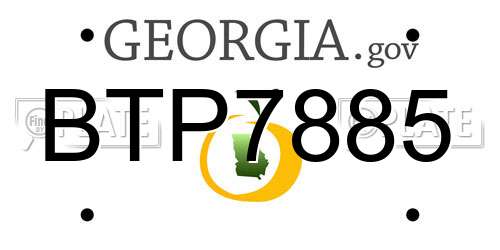 BTP7885 Georgia License Plate