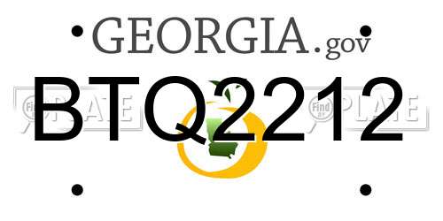 BTQ2212 Georgia License Plate