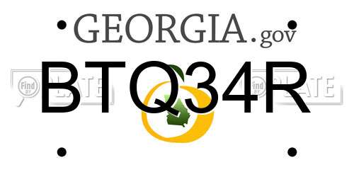 BTQ34R Georgia License Plate