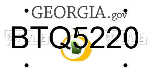 BTQ5220 Georgia License Plate