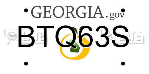 BTQ63S Georgia License Plate