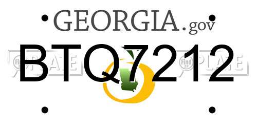 BTQ7212 Georgia License Plate