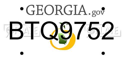 BTQ9752 Georgia License Plate