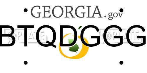 BTQDGGG Georgia License Plate