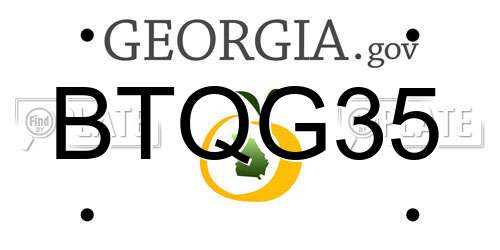BTQG35 Georgia License Plate