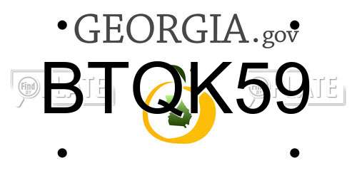 BTQK59 Georgia License Plate