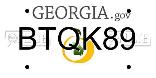 BTQK89 Georgia License Plate