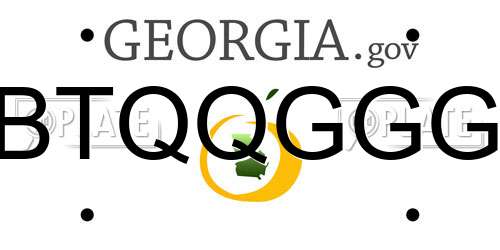 BTQQGGG Georgia License Plate