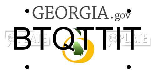 BTQTTIT Georgia License Plate