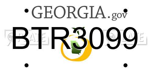 BTR3099 Georgia License Plate