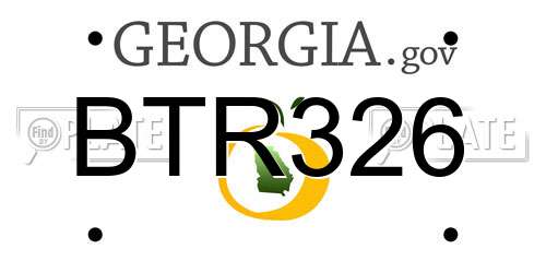 BTR326 Georgia License Plate