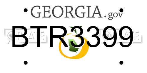 BTR3399 Georgia License Plate