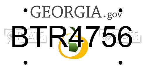 BTR4756 Georgia License Plate