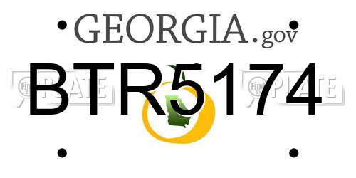 BTR5174 Georgia License Plate