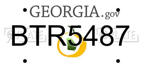 BTR5487 Georgia License Plate