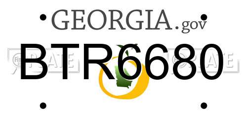 BTR6680 Georgia License Plate