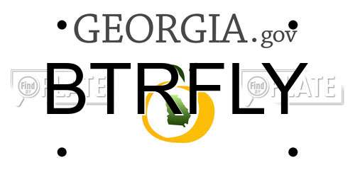 BTRFLY Georgia License Plate