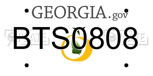 BTS0808 Georgia License Plate