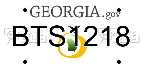 BTS1218 Georgia License Plate
