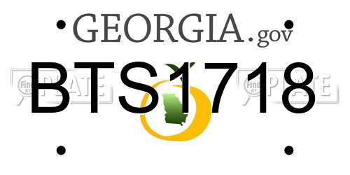 BTS1718 Georgia License Plate