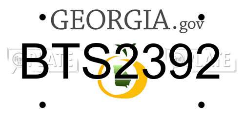 BTS2392 Georgia License Plate