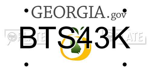 BTS43K Georgia License Plate