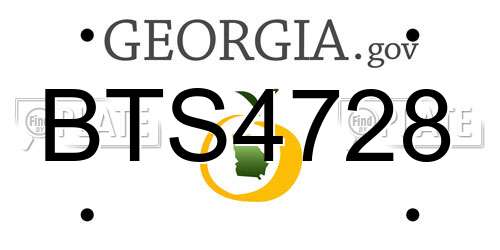 BTS4728 Georgia License Plate