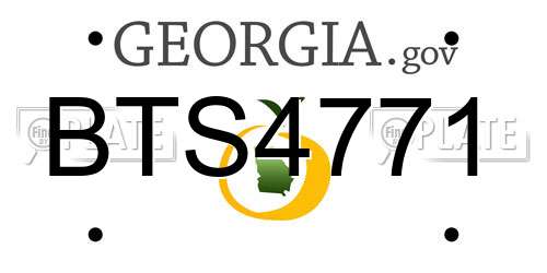 BTS4771 Georgia License Plate