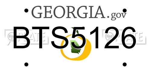 BTS5126 Georgia License Plate