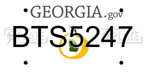 BTS5247 Georgia License Plate