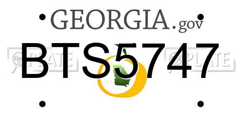 BTS5747 Georgia License Plate