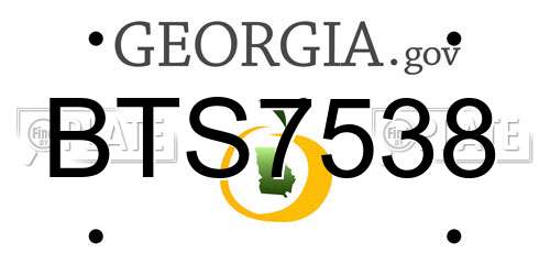 BTS7538 Georgia License Plate