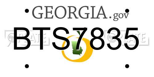 BTS7835 Georgia License Plate