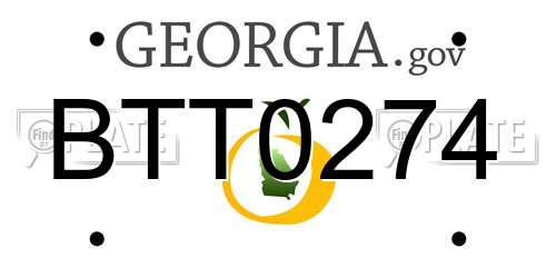 BTT0274 Georgia License Plate