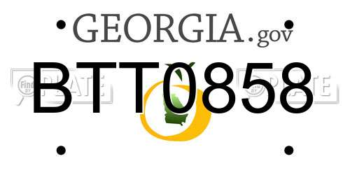 BTT0858 Georgia License Plate
