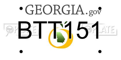 BTT151 Georgia License Plate