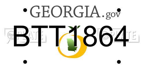 BTT1864 Georgia License Plate