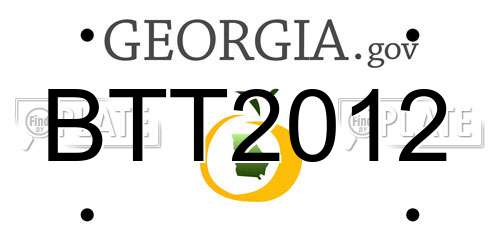 BTT2012 Georgia License Plate