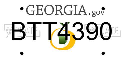 BTT4390 Georgia License Plate