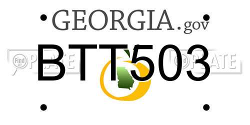 BTT503 Georgia License Plate